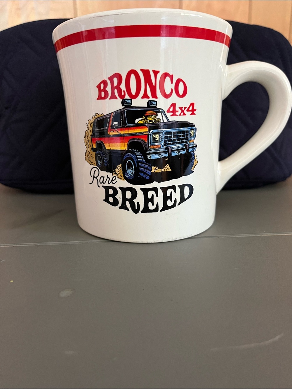 Open Road Brands White Mug with Red Trim and Bronco 4x4 Graphic